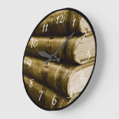 古書の積み重ね ラージ壁時計 (傾斜)