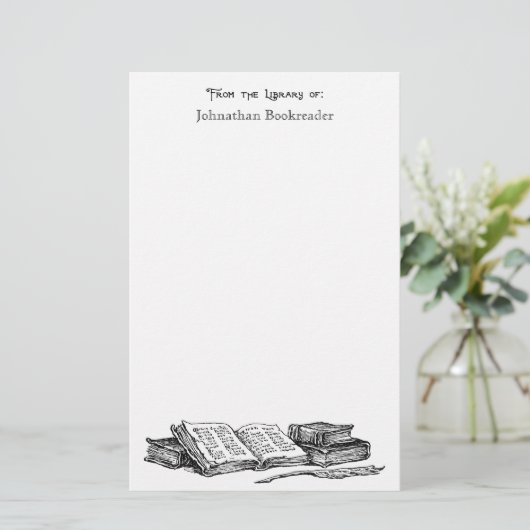 古書図書館から文房具カスタムで 便箋 (スタンド正面)