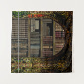 古書図書館の本の愛好家 タペストリー (正面(横))