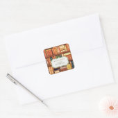 古書図書館パーソナライズされた蔵書票シール スクエアシール (封筒)