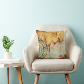 古書売買の地図のコンパス及びケシの枕 クッション (椅子)