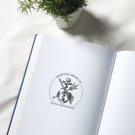 古書海事図書館からのビンテージアンカー ラバースタンプ