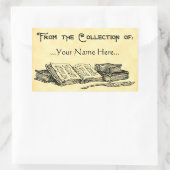 古書集からクイル蔵書票 長方形シール (バッグ)