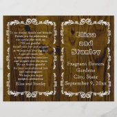 古木とヴィンテージのフレームの結婚式プログラム2 (正面)