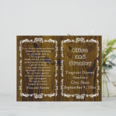 古木とヴィンテージのフレームの結婚式プログラム2 (スタンド正面)