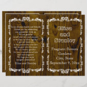 古木とヴィンテージのフレームの結婚式プログラム2 (正面/裏面)