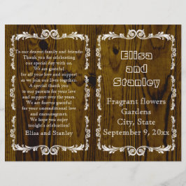 古木とヴィンテージのフレームの結婚式プログラム2