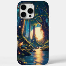 古木と月のデザインと静かな森