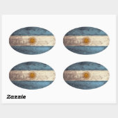 古木アルゼンチン国旗 楕円形シール (シート)