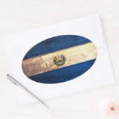 古木エルサルバドル国旗 楕円形シール (封筒)