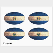 古木エルサルバドル国旗 楕円形シール (シート)