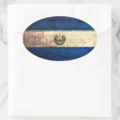 古木エルサルバドル国旗 楕円形シール (バッグ)