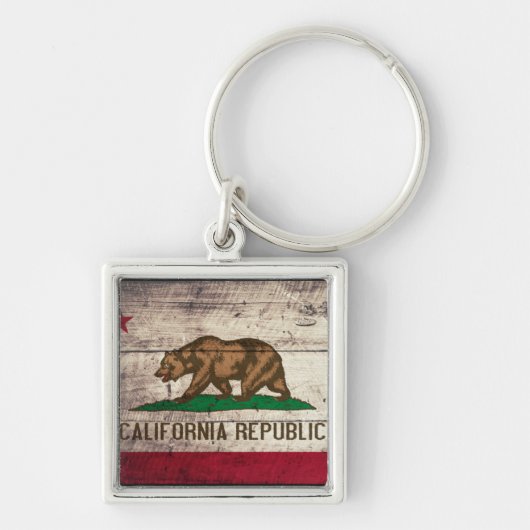 古木カリフォルニア州旗 キーホルダー (正面)