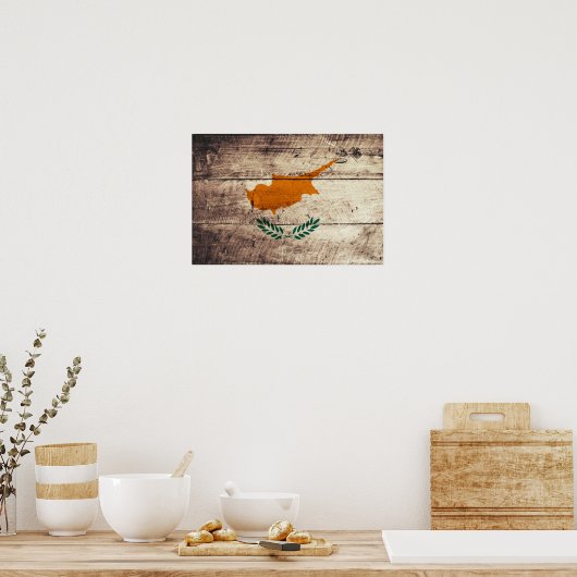 古木キプロス国旗 ポスター (キッチン)