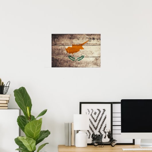 古木キプロス国旗 ポスター (ホームオフィス)