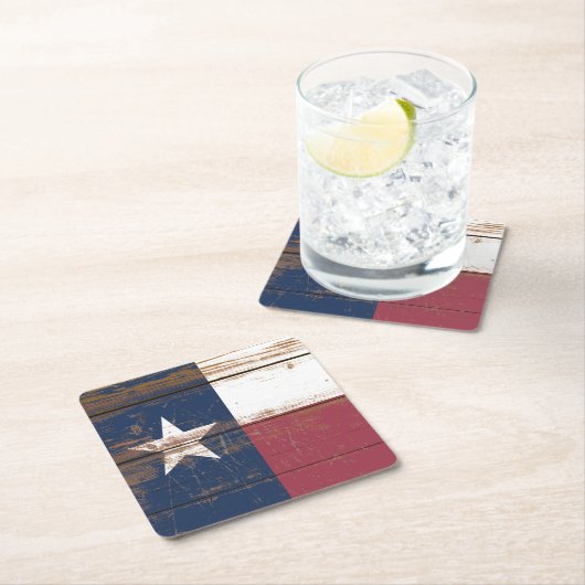 古木テキサス州州旗 スクエアペーパーコースター (インサイチュ)