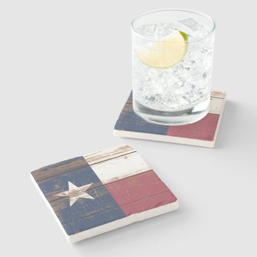 古木テキサス州州旗 ストーンコースター (横)