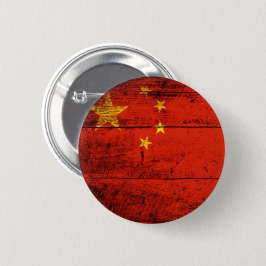 古木中国旗 缶バッジ (正面&裏面)