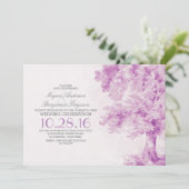 古木紫の水彩結婚式招待状 招待状 (スタンド正面)