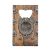 古木製ドアの金属ノッカー クレジットカード栓抜き (裏面)