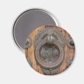 古木製ドアの金属ノッカー マグネット (正面/裏面)