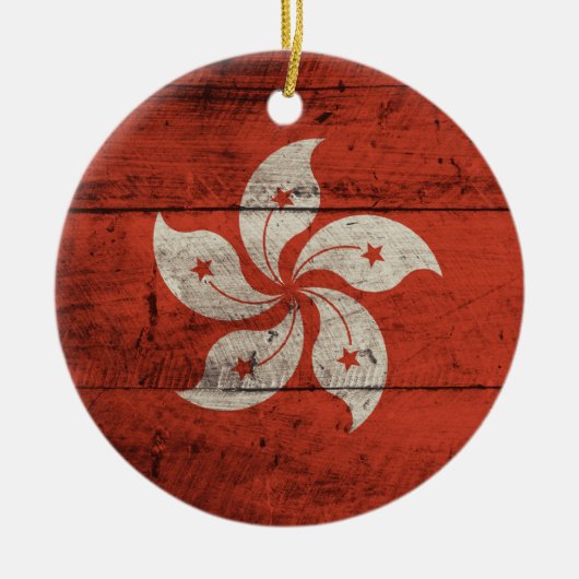古木香港国旗 セラミックオーナメント (正面)