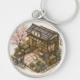 古本屋の水彩画 キーホルダー
