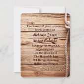 古材の木製のカウボーイ・ブーツ　ウェスタンカントリーウェディング 招待状 (裏面)