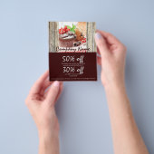 古材の素朴なパン屋さんのチョコレートカップケーキ チラシ (手)