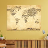 古楽譜の世界地図 キャンバスプリント (インサイチュ (リビング))