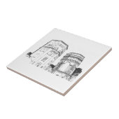 古水塔建築スケッチ タイル (側面)