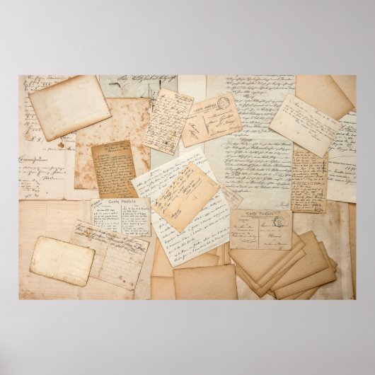 古活字，手書き，ヴィンテージはがき， e ポスター (正面)