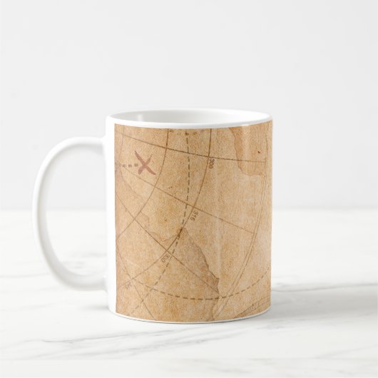 古海賊の宝地図背景,宝物,v コーヒーマグカップ (左)