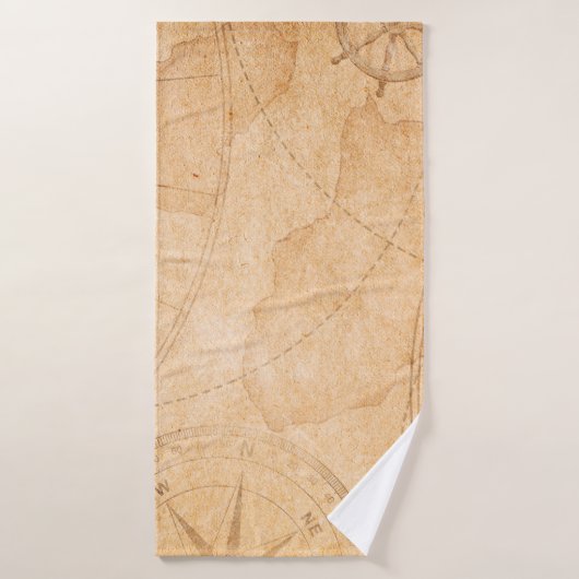 古海賊の宝地図背景，宝物，v バスタオル (バスタオル)