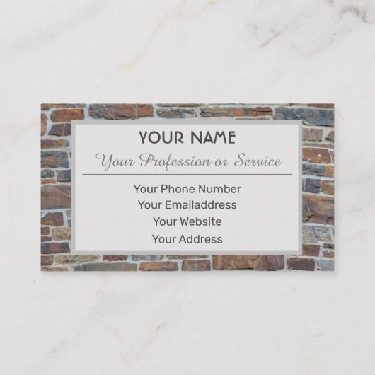 古無地のい煉瓦の名刺 名刺 (裏面)