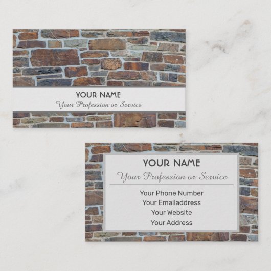 古無地のい煉瓦の名刺 名刺 (正面/裏面)