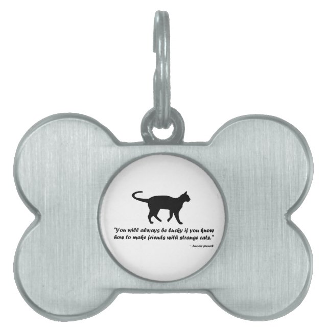 古猫の諺 ペットネームタグ (正面)