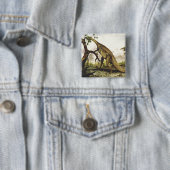 古生代の恐竜、板竜が木を食べる 缶バッジ (インサイチュ)