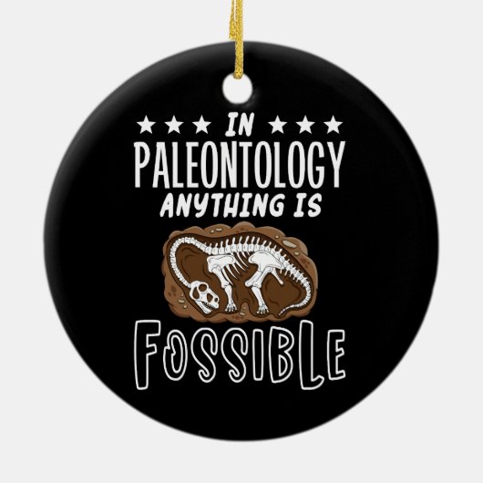 古生物学では何も化石の恐竜のフンである セラミックオーナメント (裏面)