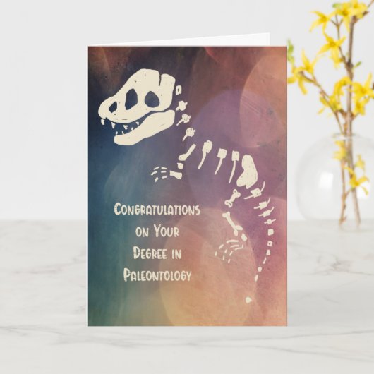古生物学のあなたの学位おめでとう カード (黄色い花)