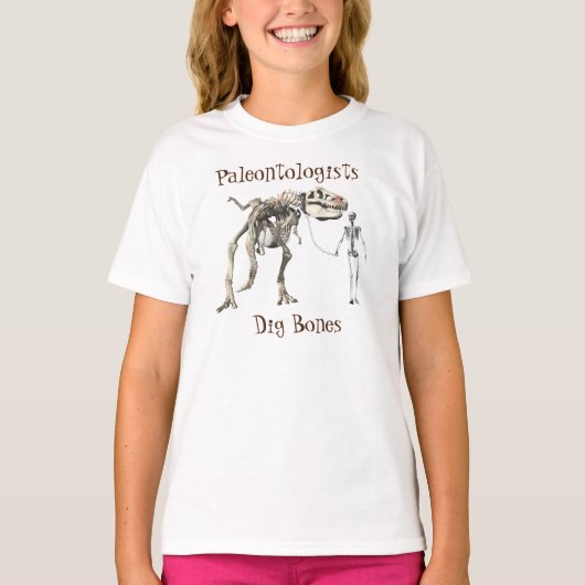 古生物学者の発掘の骨 Tシャツ (正面)