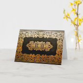 古皮本カバー カード (黄色い花)