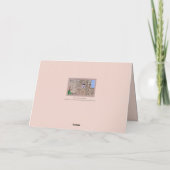 古石建物の窓に入る鳥 ノートカード (裏面)