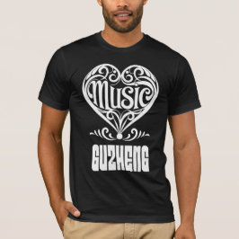 古筝愛好家のための優雅なスクロールハート Tシャツ