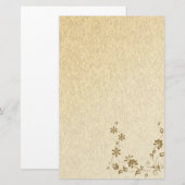 古紙ゴールドフラワー文具 便箋 (正面/裏面)