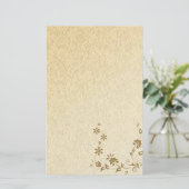 古紙ゴールドフラワー文具 便箋 (スタンド正面)