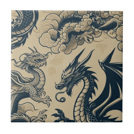 古素晴らし竜 タイル (正面)