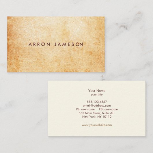 古素朴いテラコッタ石 名刺 (正面/裏面)