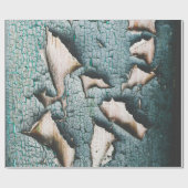 古素朴いライトブルーの絵を描 ラッピングペーパー (フラット)