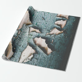 古素朴いライトブルーの絵を描 ラッピングペーパー